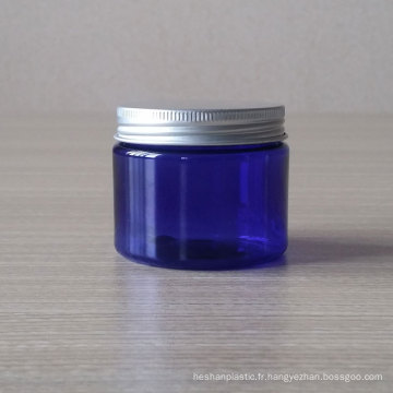 Pot cosmétique bleu clair de pot de pot de 100g Pet